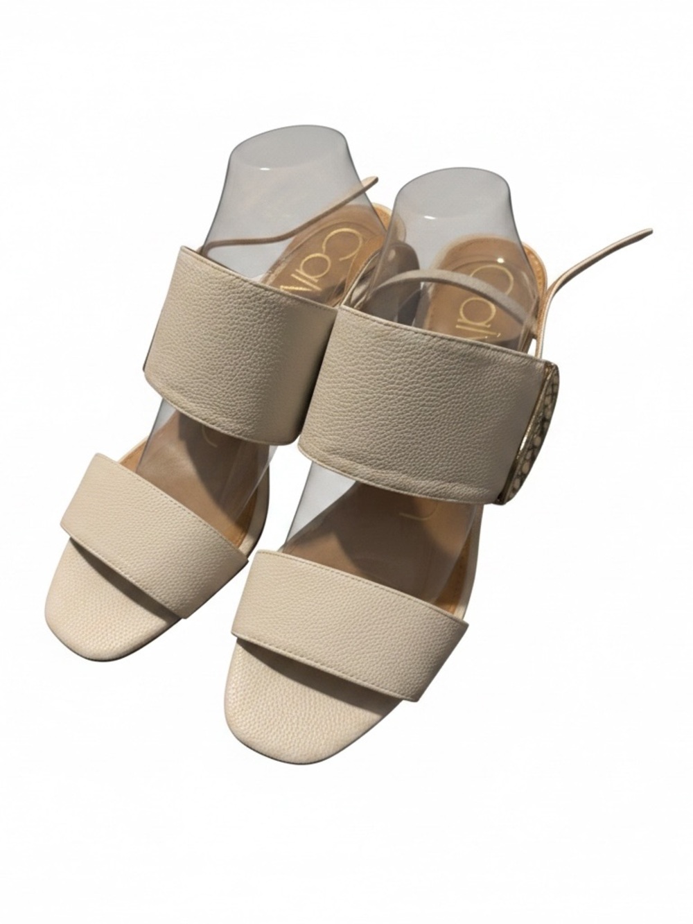 Calvin Klein Wide-Strap Beige Women's Sandals